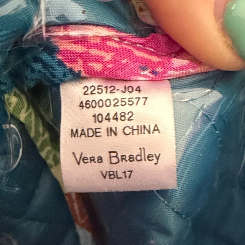 Vera Bradley Blue and Pink Floral Quilted Bag-NWOT